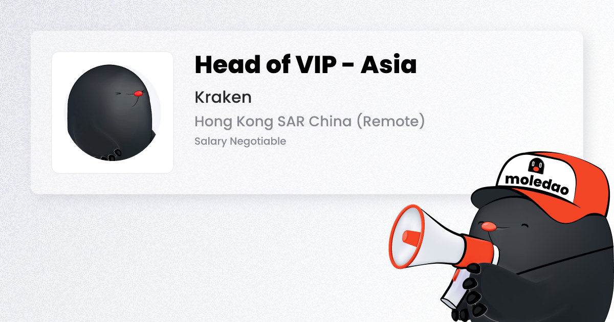 Kraken is hiring Head of VIP - Asia · Remote Hong Kong