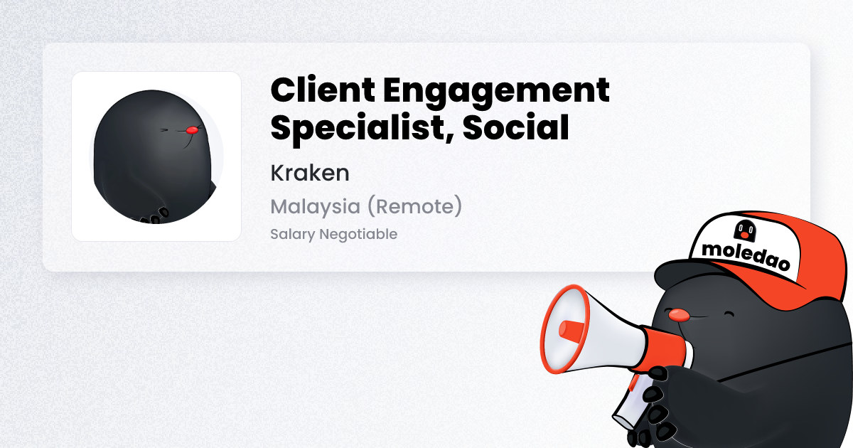 Kraken is hiring Client Engagement Specialist, Social · Remote MY